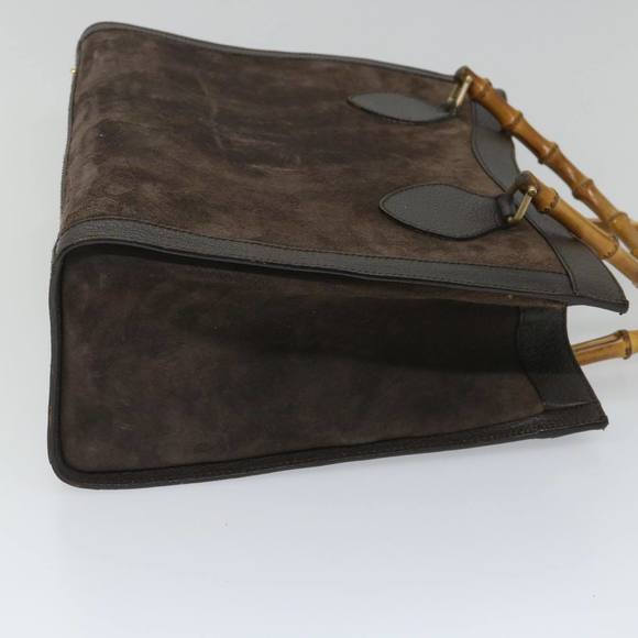 GUCCI Bamboo Hand Bag Suede Brown 002 1095 0260 Auth 57388 - Picture 4 of 16